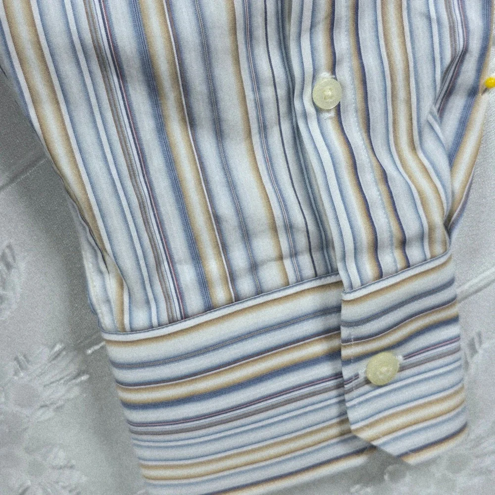 Banana Republic Slim Fit Striped Dress‎ Shirt Mens 16-16.5 L Woven in Italy NWT